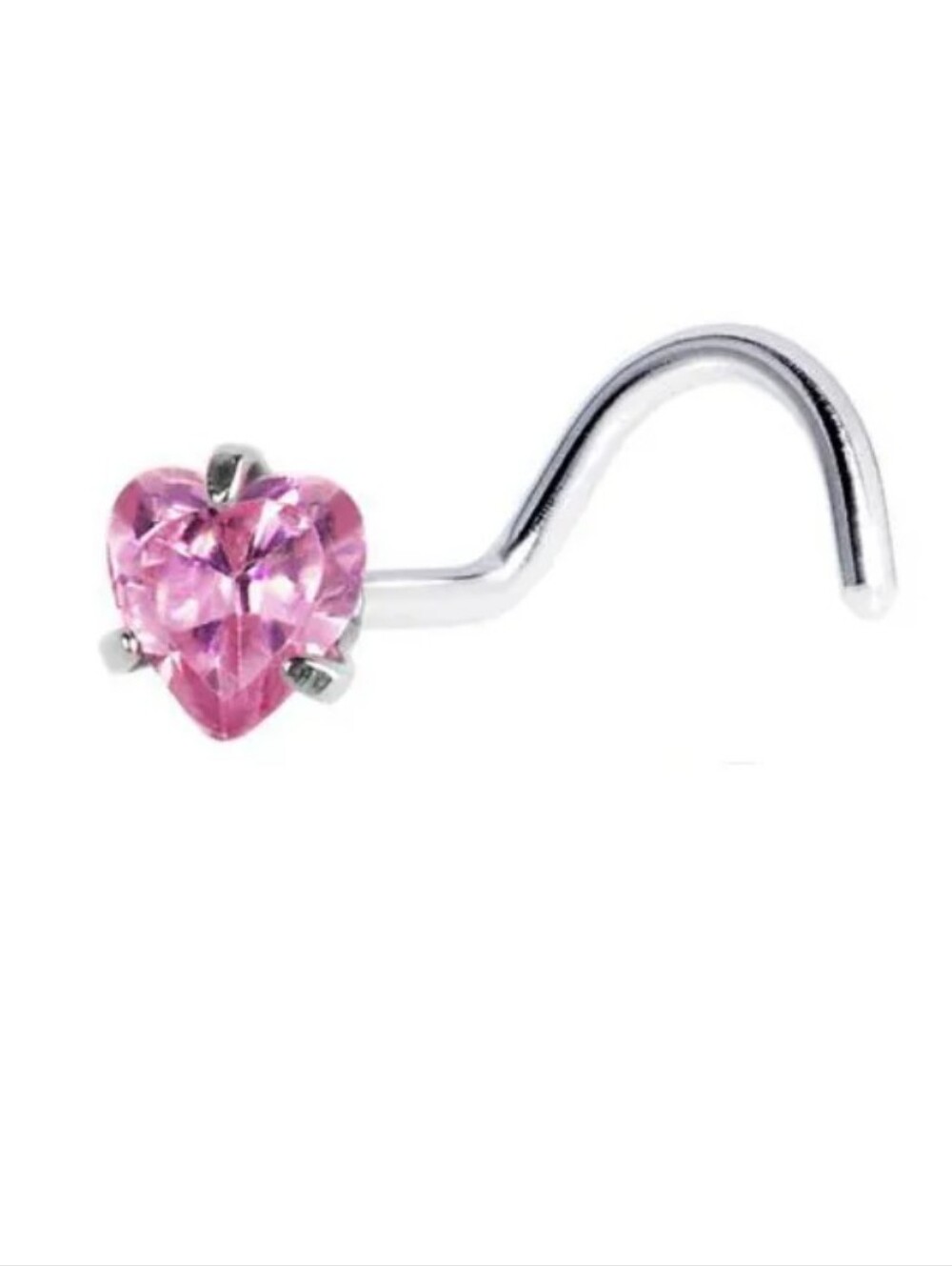 Corkscrew Heart Nose Ring